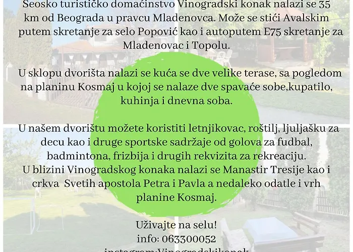 Vinogradski Belgrade, Sopot,kosmaj * Sopot